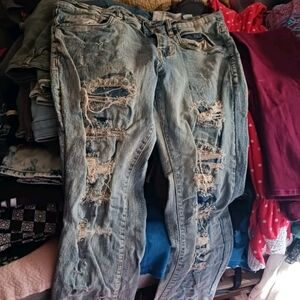 Distressed Blue Jeans Mens Fwrd Denim Jeans Size 34 W 36 L